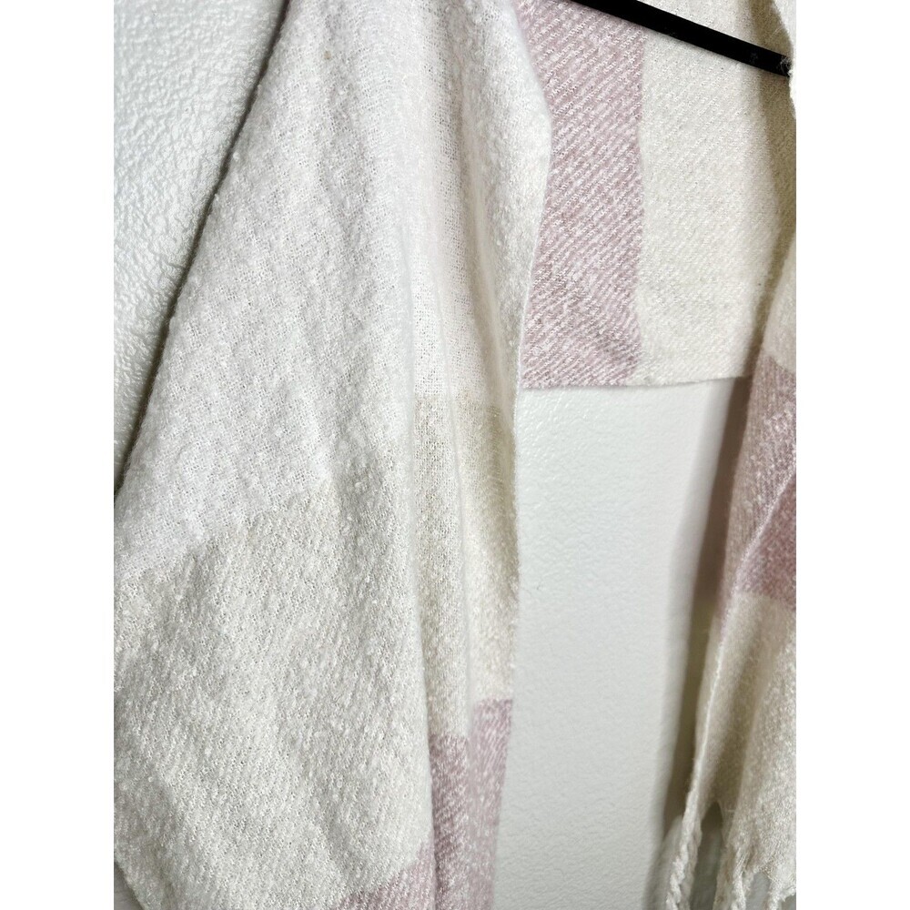 Gentle Fawn Scarf Womens One Size Cream Pink Colorblock Plaid Fringe Soft Cozy - Picture 2 of 6